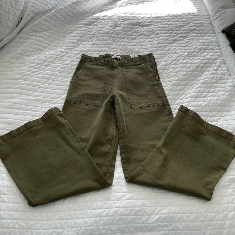 Green Wide Leg Pant